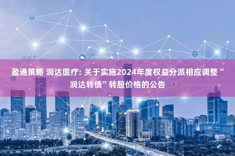 盈通策略 润达医疗: 关于实施2024年度权益分派相应调整“润达转债”转股价格的公告