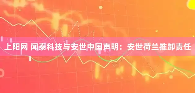 上阳网 闻泰科技与安世中国声明：安世荷兰推卸责任